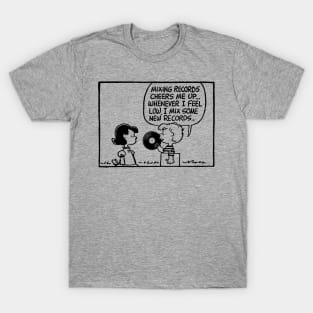 Mixing Records Comic Strip T-Shirt